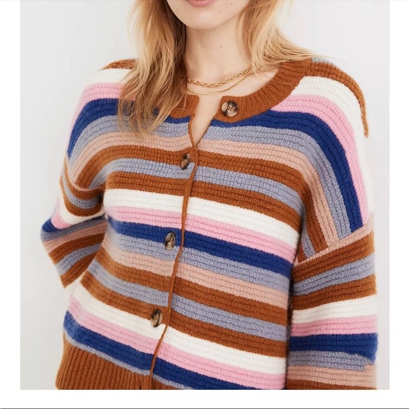 Madewell Striped Cardigan Sweater - Picture 2 of 7